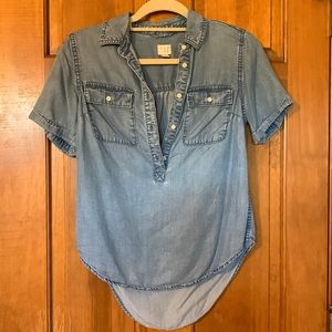 Denim Short Sleeved Top